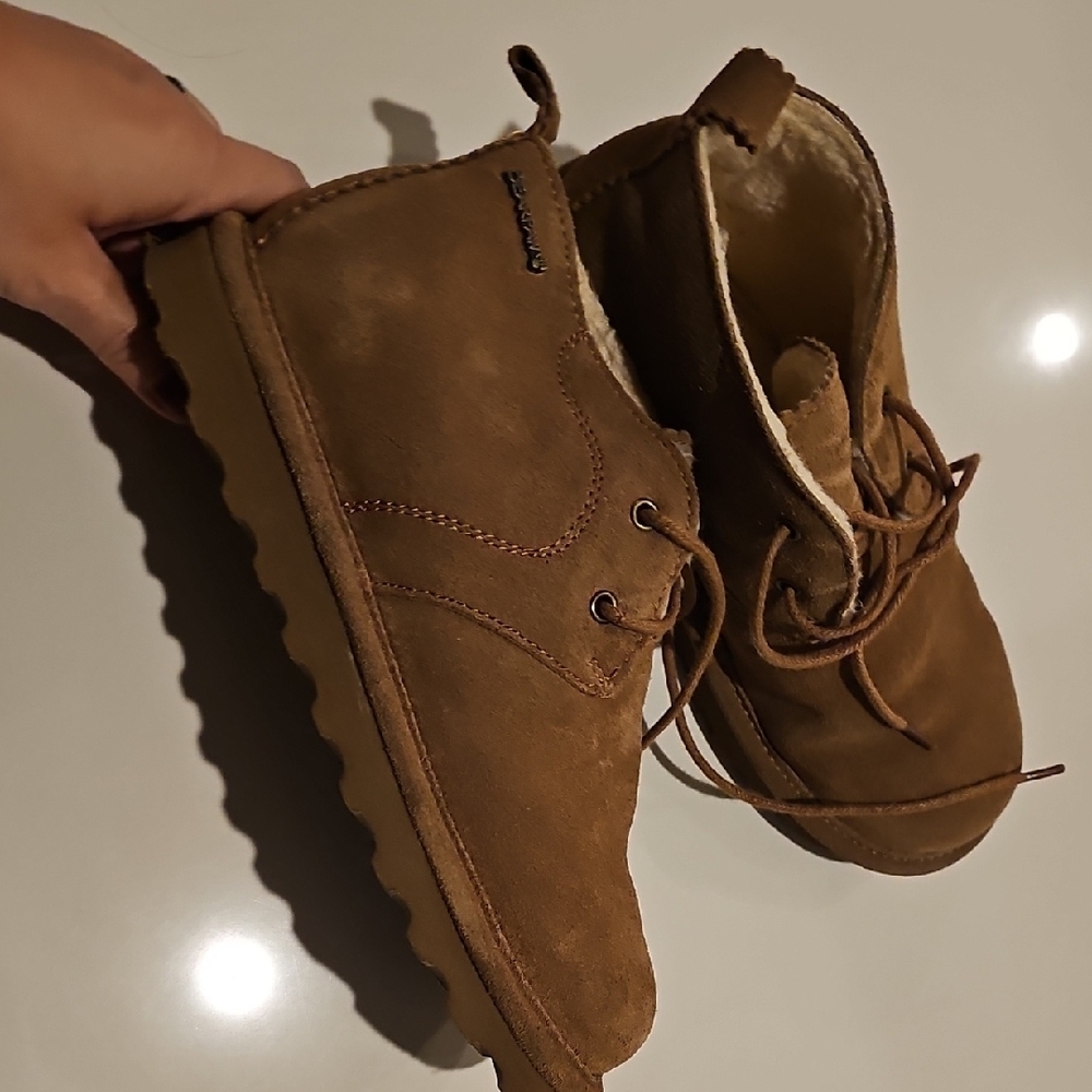 BearPaw Tan Kids Boots with Cozy Lining